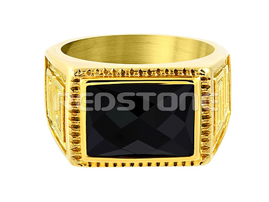 Pánsky pozlátený oceľový prsteň